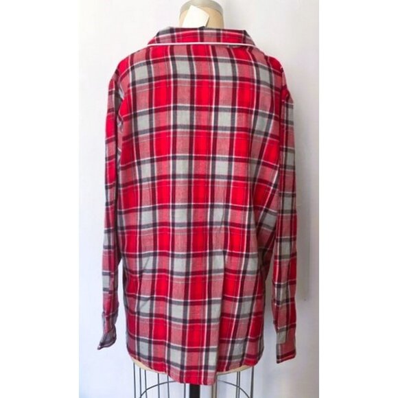 H&M RED BLUE HOLIDAY PLAID PAJAMA PJ SET L NWT - Picture 3 of 12